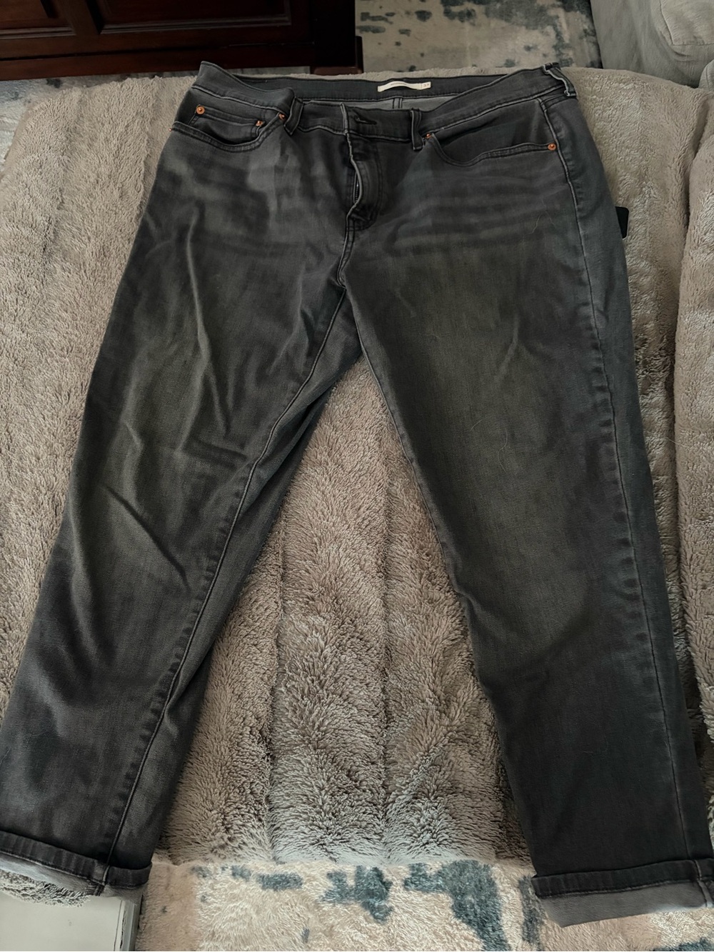 Levi's Women's Boyfriend Jeans in Charcoal Gray